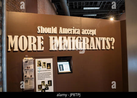 Johnstown, Pennsylvania - El patrimonio Discovery Center dispone de una exposición permanente, "América: a través de los ojos de inmigrantes." La exhibición narra la historia o Foto de stock