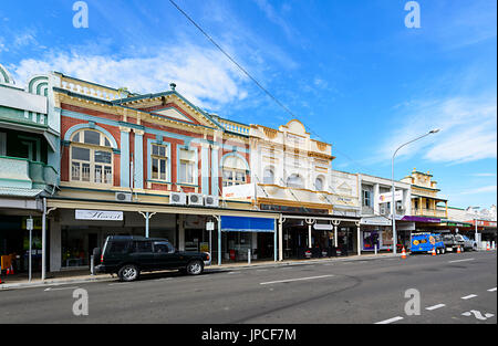 Los edificios coloniales en el centro de la ciudad, Adelaide Street, Maryborough, Queensland, Queensland, Australia