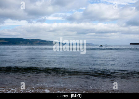 El Moray Firth desde el punto Chanonry, Escocia Foto de stock