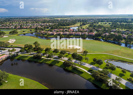 Florida, Port Saint St Lucie West, PGA Golf Club, campo, vista aérea, FL170728d44 Foto de stock