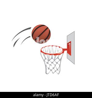 Lanzar a la canasta de baloncesto ilustración, aislado sobre fondo blanco  Imagen Vector de stock - Alamy