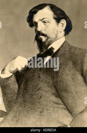 Claude DEBUSSY - Retrato. El compositor francés el 22 de agosto de 1862 - 25 de marzo de 1918. Foto de stock
