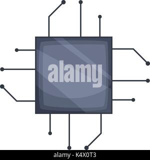Icono de microprocesador moderno, estilo de dibujos animados Imagen Vector  de stock - Alamy