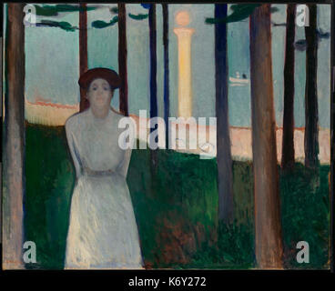 Edvard Munch Sueño de una noche de verano. La voz (1893) Foto de stock