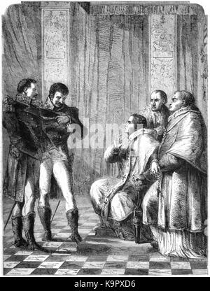 P379 el Papa Pío VII. Detenido por orden de Napoleón BUONAPARTE 1809 Foto de stock