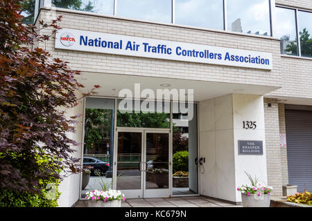 Washington DC,Asociación Nacional de Controladores de Tráfico Aéreo,NATCA,exterior,señal,entrada al edificio,DC170527076 Foto de stock