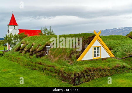 Césped tradicionales casas en Glaumbaer - Islandia