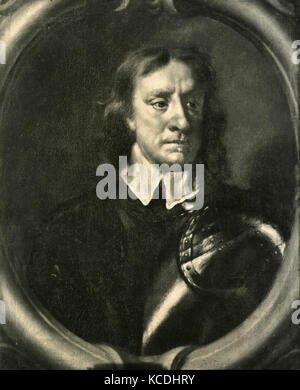 Retrato de Oliver Cromwell, pintura por Peter Van Der Faes, AKA Cavalier Lely Foto de stock