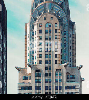 La ciudad de Nueva York, Estado de Nueva York, Estados Unidos de América. el edificio Chrysler. Un rascacielos de estilo art deco. Foto de stock