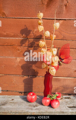 Mariposa artificial en rojo como decoración en el mango de una bolsa de  papel para arreglos florales Fotografía de stock - Alamy