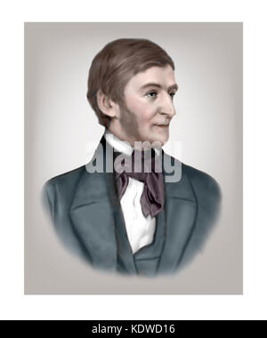 Ralph Waldo Emerson, 1803 - 1882, american ensayista, profesor, poeta Foto de stock