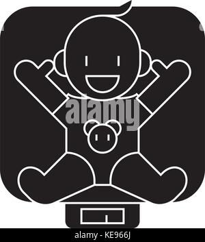 Bebé en la escala, Báscula para bebés icono de línea de color liso Imagen  Vector de stock - Alamy