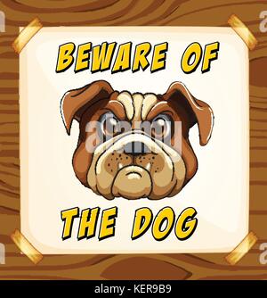 Peligro. Perro guardia. Cuidado con el perro. Firme con la cabeza de perro  enojada. Elemento de diseño para cartel, tarjeta, banner, signo, emblema.  Ilustración vectorial Imagen Vector de stock - Alamy