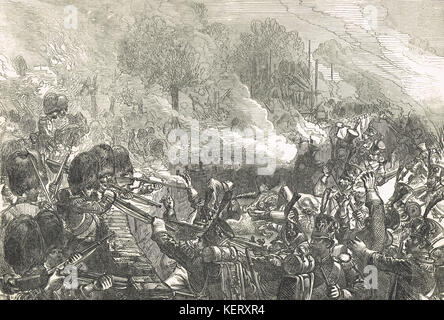 Defensa del Chateau De Hougoumont, Batalla de Waterloo, el 18 de junio de 1815 Foto de stock