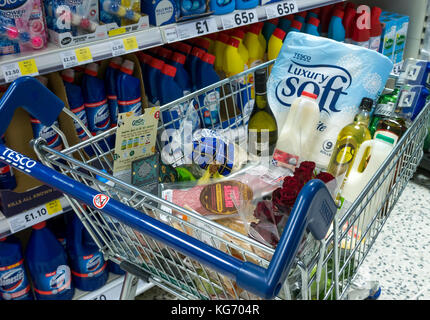 carrito de supermercado. carrito de la compra lleno de comida