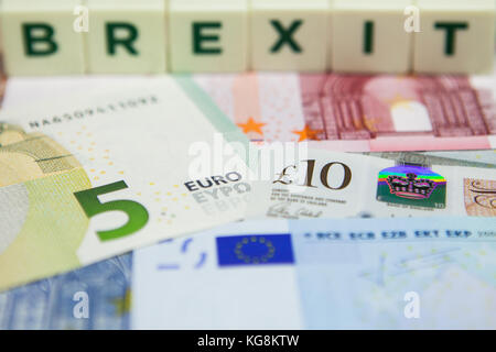 Brexit y billetes de banco Foto de stock