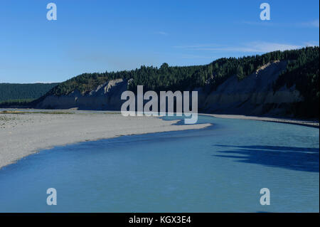 Río rakaia, Isla del Sur, Nueva Zelanda Foto de stock