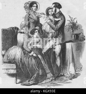 La moda parisina para noviembre de 1849 1849. El Illustrated London News Foto de stock