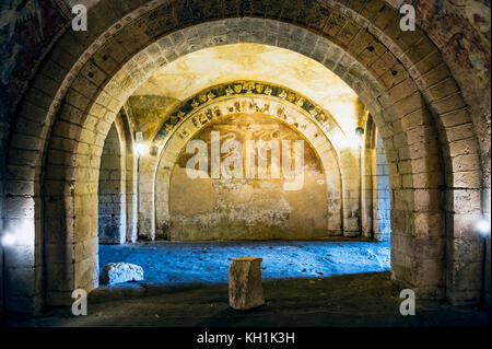 Francia. Loir-et-Cher (41) Saint-Aignan. Frescos que datan del siglo XI sobre la vida de Cristo