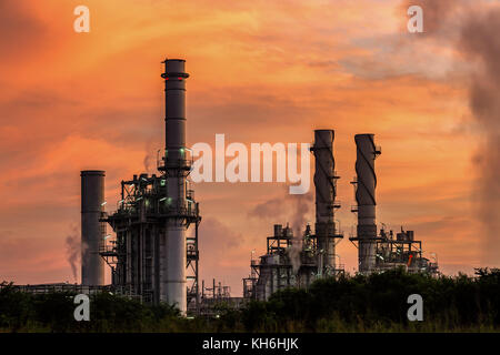 Turbina de gas natural planta eléctrica fábrica de apoyo Fotografía de