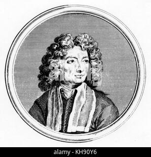 Arcangelo Corelli retrato. Violinista y compositor italiano. 17 de febrero de 1653 - 8 de enero de 1713