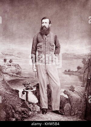 Retrato fotográfico de John Hanning Speke (1827-1864) un oficial en el ejército indio británico que hizo tres expediciones exploratorias a África. Fecha del siglo XIX Foto de stock