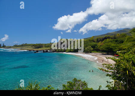 Hermoso día en Hamoa Beach, Hana, Maui, Hawaii. Foto de stock