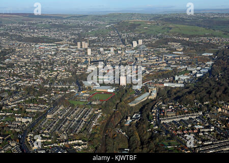Vista aérea de Halifax, West Yorkshire, Reino Unido Foto de stock