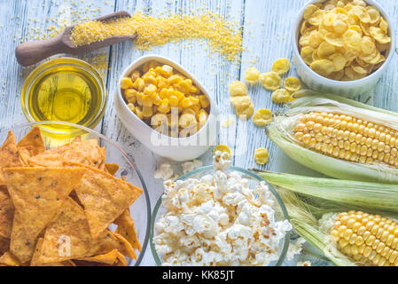 Variación de los productos derivados del maíz Fotografía de stock - Alamy