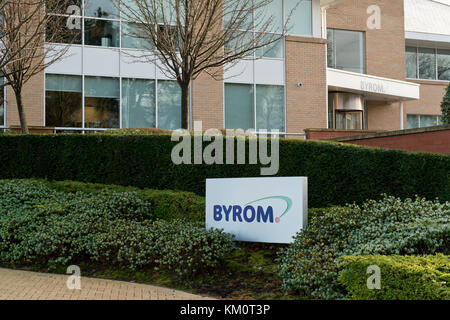 Byrom Plc es el hogar de coincidir con la emisión de billetes, proveedor de servicios de venta de billetes de la FIFA. Esta oficina Byrom se encuentra en Cheadle, Cheshire, Greater Manchester, Reino Unido. Foto de stock