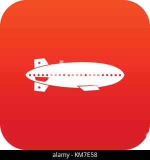 Icono de globo dirigible rojo digital Ilustración del Vector