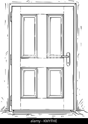 Caricatura Dibujo de puerta cerrada con texto de bienvenida Caricatura Dibujo de puerta cerrada con texto de bienvenida