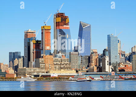 La construcción del complejo de astilleros de Hudson en la Ciudad de Nueva York, EE.UU. Foto de stock