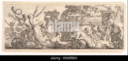 La llegada del vino el IVA. Artista: Joseph Marie Vien (1716-1809 Francés en Montpellier, París); Fecha: ca.1755; media: Grabado; Dimensiones: hoja: 7