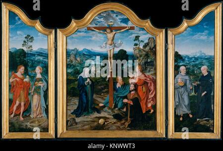La Crucifixión con Santos y un donante. Artista: Joos van Cleve (Netherlandish, Cleve ca. 1485-1540/41 Amberes) y un colaborador; Fecha: ca. 1520;