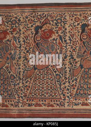 Textiles pintados representando músicos celestes. Fecha: 16ª del sigloxvii; Cultura: India (Gujarat); mediana: Bloque de algodón de tejido llano impreso (mordiente-