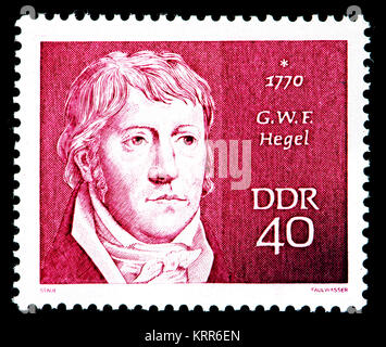 DDR (Alemania Oriental) sello postal (1970): Georg Wilhelm Friedrich Hegel (1770 - 1831), filósofo alemán Foto de stock