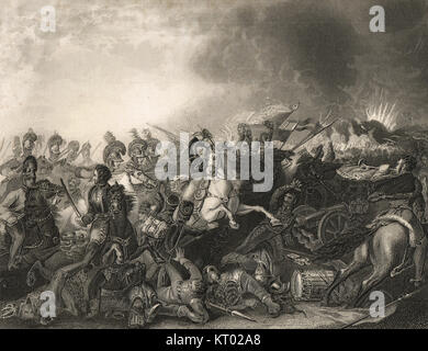 Carga decisiva de los socorristas, Batalla de Waterloo, el 18 de junio de 1815 Foto de stock