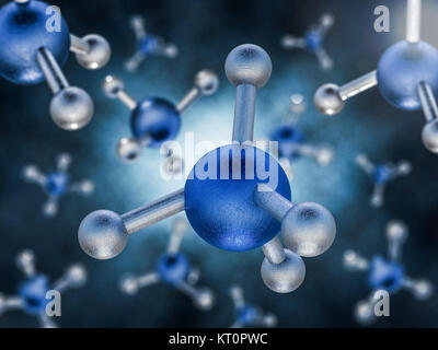 Imagen de la molécula de metano. 3D rendering Foto de stock