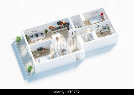 Casa amueblada apartamento 3D Render