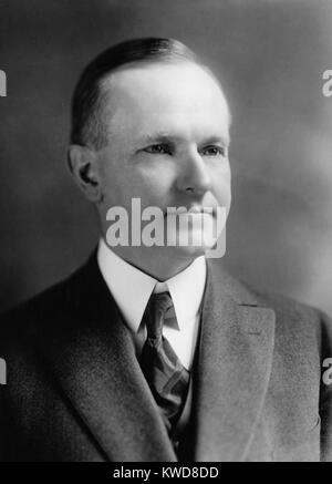 El presidente Calvin Coolidge. Asumió la Presidencia tras la muerte de Warren Harding, el 2 de agosto de 1923. (BSLOC 2015 15 90) Foto de stock
