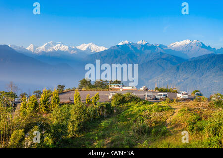 Mirador Kangchenjunga en Pelling en el oeste de Sikkim, India Foto de stock