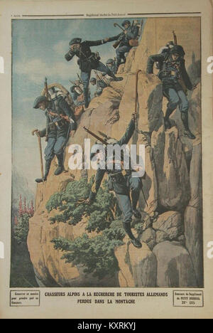 Chasseurs alpins à la recherche de touristes allemands - Petit Journal Foto de stock