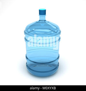 Dos bidones de agua potable de plástico con tapón azul, para los  dispensadores. Aislado sobre fondo blanco Fotografía de stock - Alamy