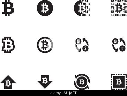 Y Bitcoin Exchange iconos vectoriales sobre fondo blanco. Ilustración vectorial. Ilustración del Vector