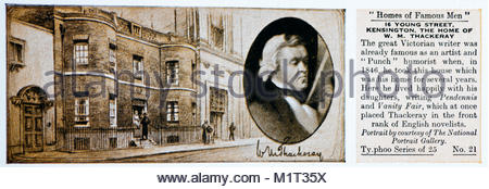Casas de famosos hombres - William Thackeray 1811 - 1863 Foto de stock