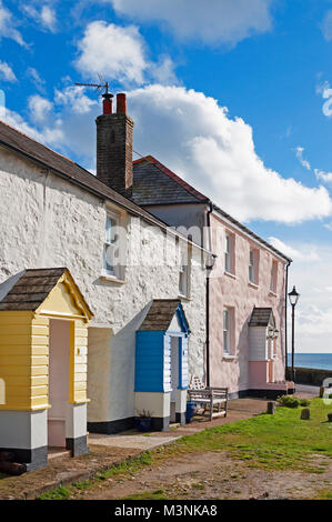 Casas de vacaciones en Charlestown en Cornwall, Inglaterra, Reino Unido. Foto de stock