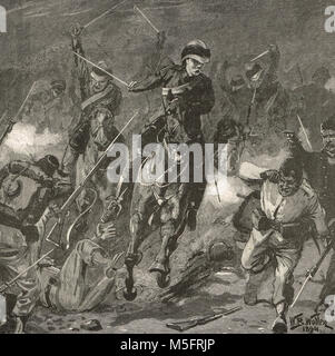 Carga de medianoche, Batalla de bloqueo Kassassin, Canal de Agua Dulce, 1882 Foto de stock