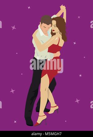 La Salsa O El Tango Argentino Pareja De Baile El Hombre Y La Mujer En El Vector Dia Internacional De Tango Imagen Vector De Stock Alamy