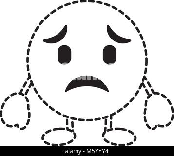 Emoticon cara triste personaje de dibujos animados Imagen Vector de